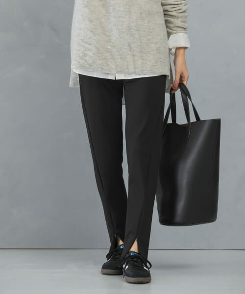 ＊＊URBAN RESEARCH ROSSO / アーバンリサーチ ロッソ レギンス・スパッツ | YENN　FRONT SLIT LEGGINGS（BLACK）