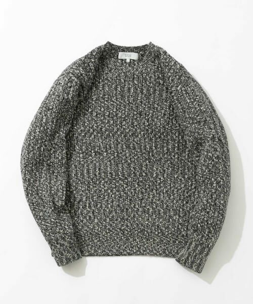 ＊＊URBAN RESEARCH ROSSO / アーバンリサーチ ロッソ ニット・セーター | 『WEB限定』『XLサイズあり』スラブリブクルーネックニット（GRAY）