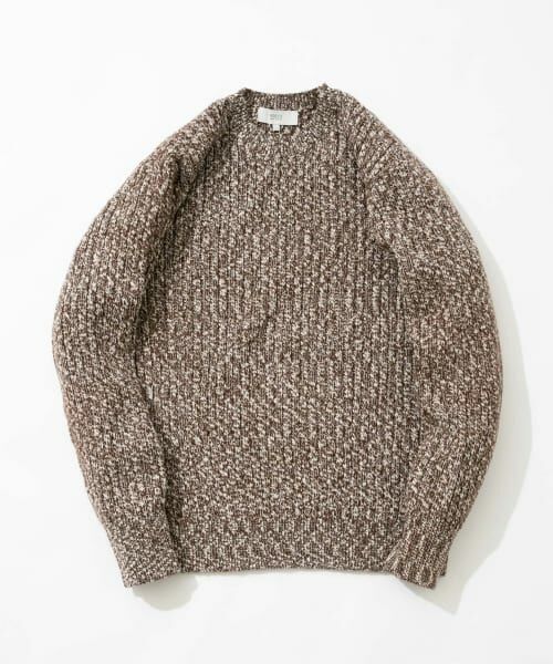 ＊＊URBAN RESEARCH ROSSO / アーバンリサーチ ロッソ ニット・セーター | 『WEB限定』『XLサイズあり』スラブリブクルーネックニット（BROWN）