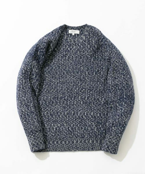 ＊＊URBAN RESEARCH ROSSO / アーバンリサーチ ロッソ ニット・セーター | 『WEB限定』『XLサイズあり』スラブリブクルーネックニット（NAVY）
