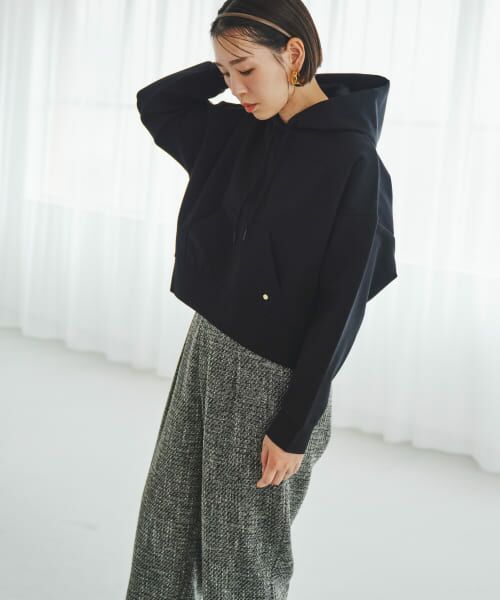 ＊＊URBAN RESEARCH ROSSO / アーバンリサーチ ロッソ パーカー | F by ROSSO　『UR TECH』裏起毛ポンチプルパーカー（BLACK）