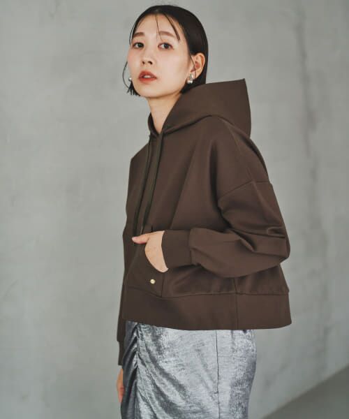 ＊＊URBAN RESEARCH ROSSO / アーバンリサーチ ロッソ パーカー | F by ROSSO　『UR TECH』裏起毛ポンチプルパーカー（MOCHA）