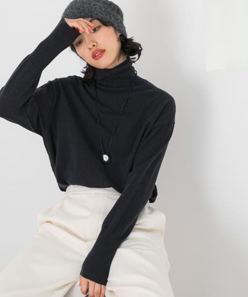 ＊＊URBAN RESEARCH ROSSO / アーバンリサーチ ロッソ ニット・セーター | アウトリンキングタートルニット（navy）