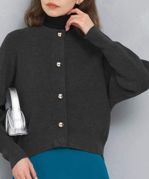＊＊URBAN RESEARCH ROSSO / アーバンリサーチ ロッソ カーディガン・ボレロ | デザインボタンカーディガン（CHARCOAL）