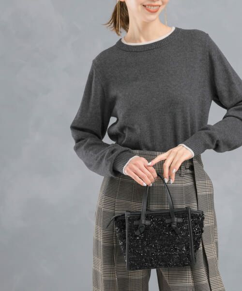 ＊＊URBAN RESEARCH ROSSO / アーバンリサーチ ロッソ ニット・セーター | バイカラーコンパクトニット（GRAY×OFF）