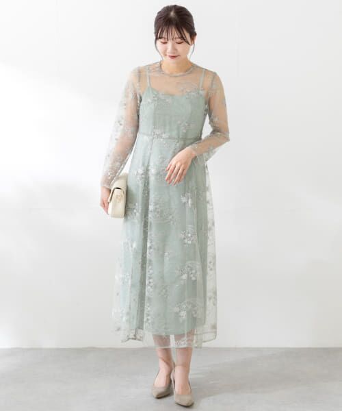 kaene スパンコールエンブロイダリードレス　結婚式 kaene / スパンコール エンブロイダリー ドレス