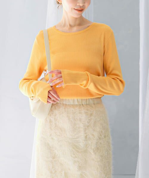 ＊＊URBAN RESEARCH ROSSO / アーバンリサーチ ロッソ ニット・セーター | シルクリブニット（ORANGE）