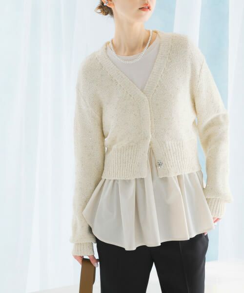 ＊＊URBAN RESEARCH ROSSO / アーバンリサーチ ロッソ カーディガン・ボレロ | ラメミックスショートカーディガン（IVORY）