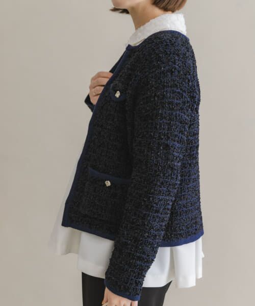 URBAN RESEARCH ROSSO【新品】カーディガン ネイビー L アーバンリサーチ ロッソ URBAN RESEARCH ROSSO F by ROSSO 柄