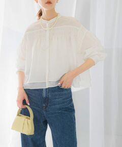 ピンタックショートレイヤードブラウス