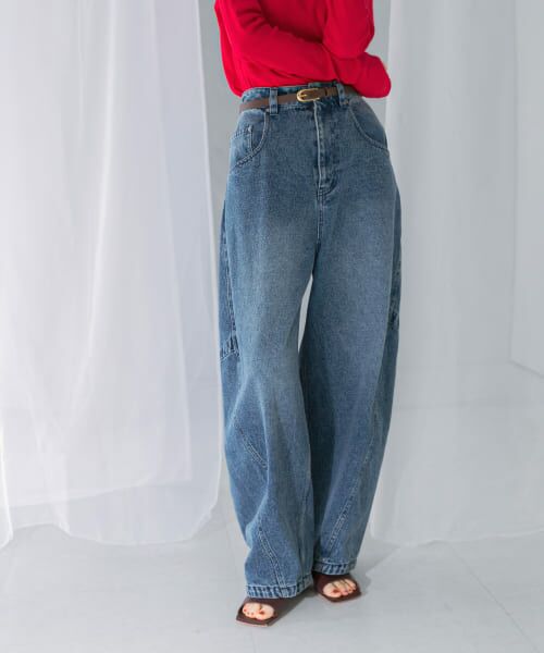 ＊＊URBAN RESEARCH ROSSO / アーバンリサーチ ロッソ デニムパンツ | コクーンフォルムデニムパンツ（blue）