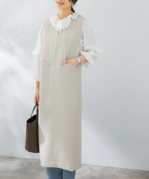 ＊＊URBAN RESEARCH ROSSO / アーバンリサーチ ロッソ ワンピース | キーネックレイヤードワンピース（GREIGE）