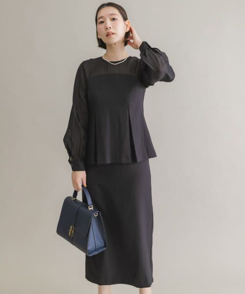 ＊＊URBAN RESEARCH ROSSO / アーバンリサーチ ロッソ ワンピース | F by ROSSO　ビスチェ風ドッキングワンピース（BLACK）