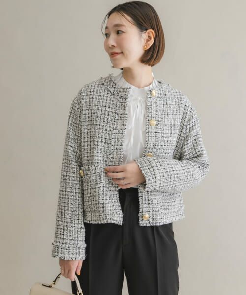 URBAN RESEARCH ROSSO ジャケット ツイード フォーマル F セール】 F by ROSSO ツイードノーカラージャケット （ノー