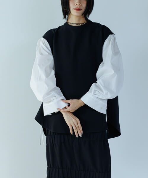 ＊＊URBAN RESEARCH ROSSO / アーバンリサーチ ロッソ シャツ・ブラウス | CHIGNON　シャーリングデザインブラウス（BLACK）
