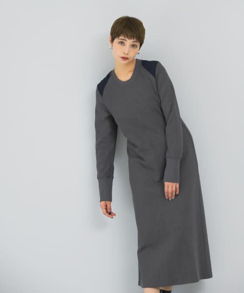 ＊＊URBAN RESEARCH ROSSO / アーバンリサーチ ロッソ ワンピース | YENN　FADED RIB DRESS（CHARCOAL）