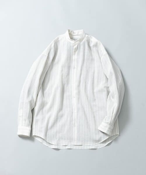 ＊＊URBAN RESEARCH ROSSO / アーバンリサーチ ロッソ シャツ・ブラウス | 『WEB限定』ストライプバンドカラーリラックスシャツ（WHITE）