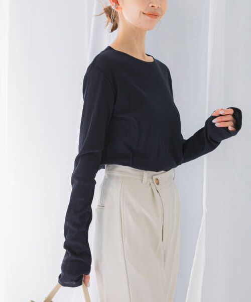 ＊＊URBAN RESEARCH ROSSO / アーバンリサーチ ロッソ Tシャツ | シアーテレコカットソー（navy）