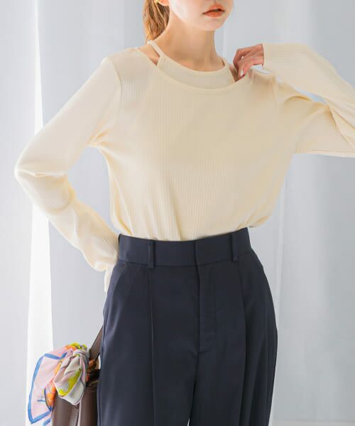 ＊＊URBAN RESEARCH ROSSO / アーバンリサーチ ロッソ Tシャツ | レイヤードデザインカットソー（OFF WHITE）