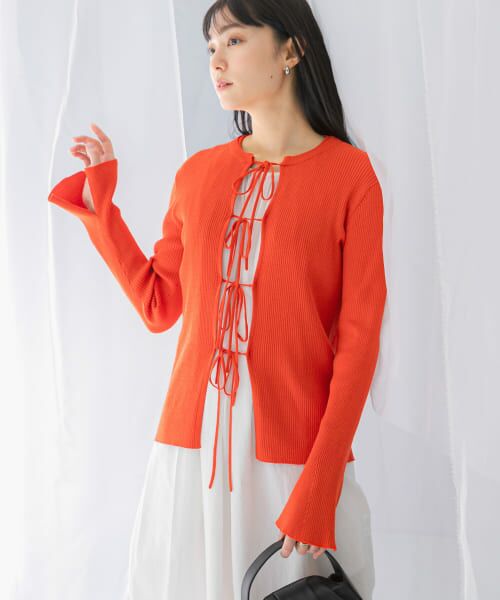 ＊＊URBAN RESEARCH ROSSO / アーバンリサーチ ロッソ カーディガン・ボレロ | リボンデザインカーディガン（orange）
