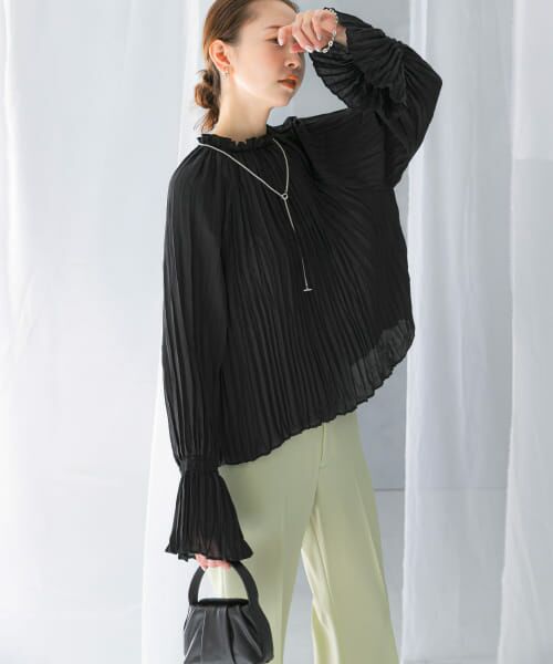＊＊URBAN RESEARCH ROSSO / アーバンリサーチ ロッソ シャツ・ブラウス | 2WAYプリーツブラウス（BLACK）
