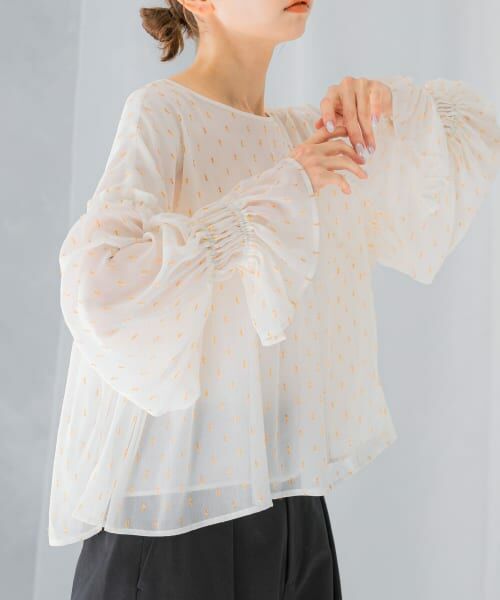 ＊＊URBAN RESEARCH ROSSO / アーバンリサーチ ロッソ シャツ・ブラウス | カットジャガードフリルブラウス（WHITE）