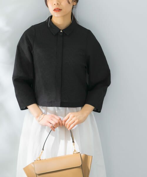 ＊＊URBAN RESEARCH ROSSO / アーバンリサーチ ロッソ シャツ・ブラウス | シアージャガードフォルムブラウス（BLACK）