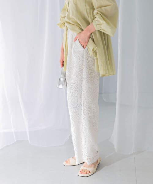 ＊＊URBAN RESEARCH ROSSO / アーバンリサーチ ロッソ その他パンツ | レースワイドパンツ（WIHTE）