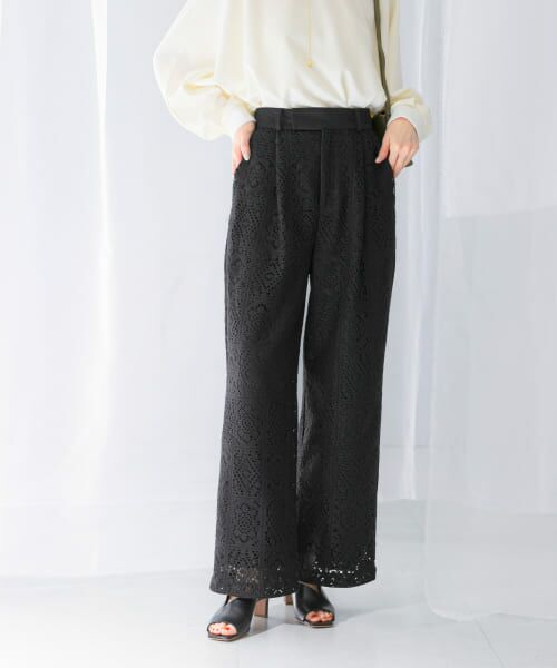 ＊＊URBAN RESEARCH ROSSO / アーバンリサーチ ロッソ その他パンツ | レースワイドパンツ（BLACK）