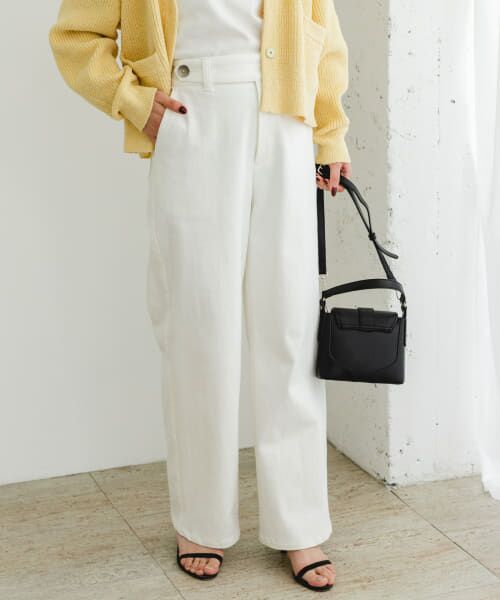 ＊＊URBAN RESEARCH ROSSO / アーバンリサーチ ロッソ デニムパンツ | 『MADE IN JAPAN』F by ROSSO　モンスターストレッチワイドストレートデニム（WHITE）