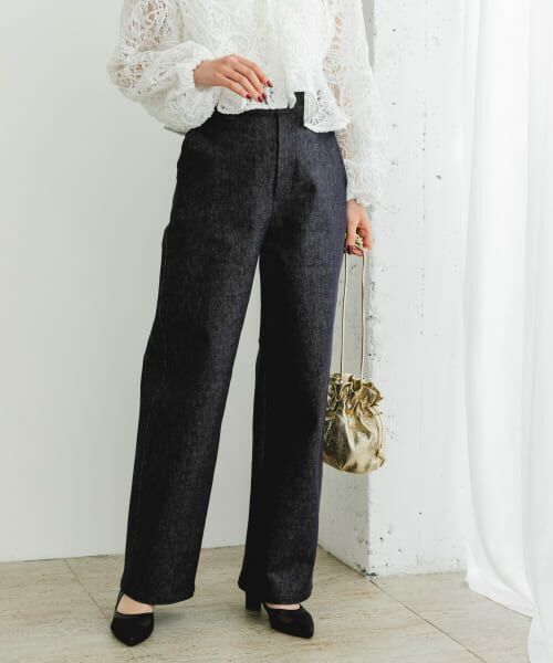 ＊＊URBAN RESEARCH ROSSO / アーバンリサーチ ロッソ デニムパンツ | 『MADE IN JAPAN』F by ROSSO　モンスターストレッチワイドストレートデニム（INDIGO）