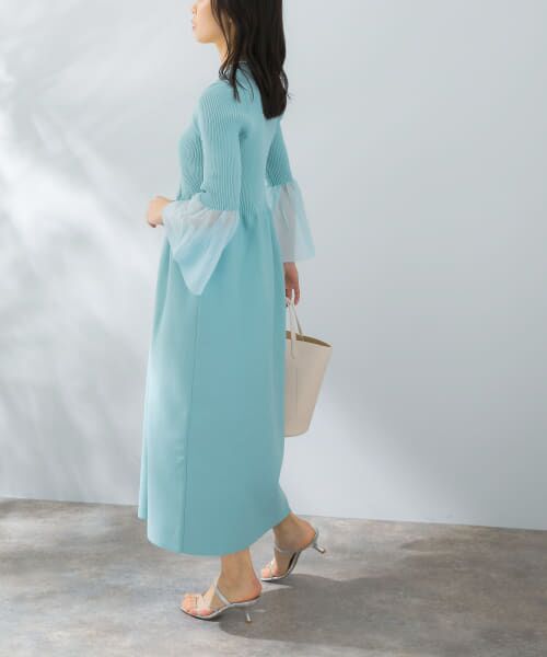 ＊＊URBAN RESEARCH ROSSO / アーバンリサーチ ロッソ ワンピース | フォルムフレアスリーブワンピース（BLUE）
