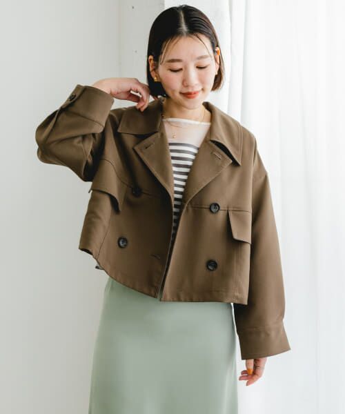 SAGA フリーサイズ ショートコート エアリーウールビーバー 2WAY ステンカラー ショート コート（47