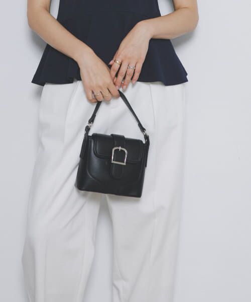 ＊＊URBAN RESEARCH ROSSO / アーバンリサーチ ロッソ ショルダーバッグ | ベルト付フラップショルダーバッグ（BLACK）