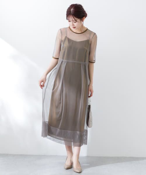 ＊＊URBAN RESEARCH ROSSO / アーバンリサーチ ロッソ ドレス | kaene　シャンブレーキャミドッキングドレス(lo)（brown）