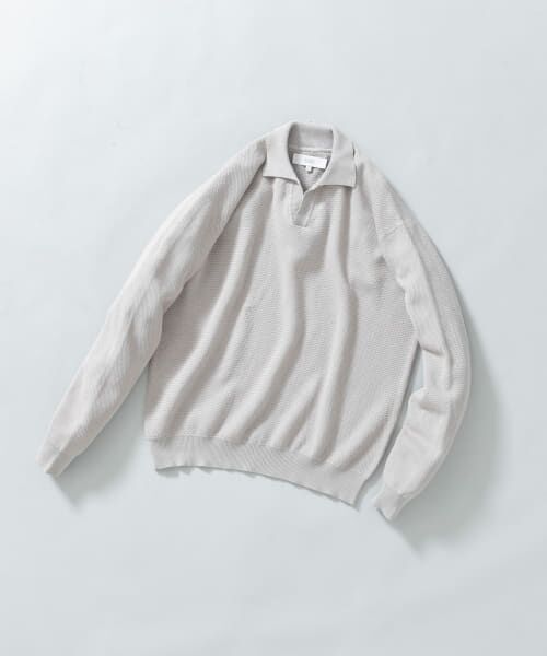 ＊＊URBAN RESEARCH ROSSO / アーバンリサーチ ロッソ ポロシャツ | 変形カノコスキッパーニットポロ（LIGHT GRAY）