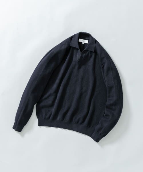 ＊＊URBAN RESEARCH ROSSO / アーバンリサーチ ロッソ ポロシャツ | 変形カノコスキッパーニットポロ（NAVY）