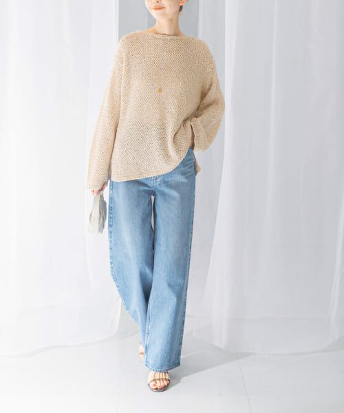 Drawer - yori バックフレアニット　ラベンダー 6color/XS-LLsize》リボン取り外し2WAY フェザーリボンニット