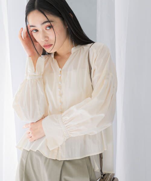 ＊＊URBAN RESEARCH ROSSO / アーバンリサーチ ロッソ シャツ・ブラウス | ボタンデザインショートシャツブラウス（IVORY）