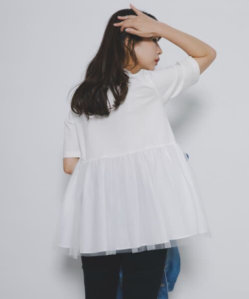 F by ROSSO ペプラムチュールカットソー F by ROSSO ペプラムチュールカットソー （Tシャツ）｜＊＊URBAN