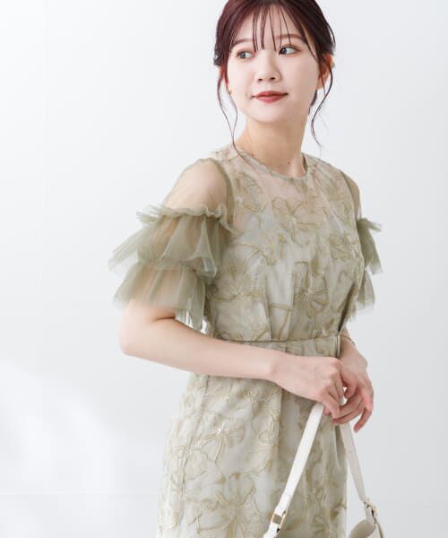 セール】 スパンコールレース刺繍ドレス （ドレス）｜＊＊URBAN