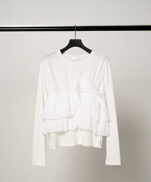 ＊＊URBAN RESEARCH ROSSO / アーバンリサーチ ロッソ Tシャツ | Mewl　フリルビスチェドッキングTOPS（OWHITE）