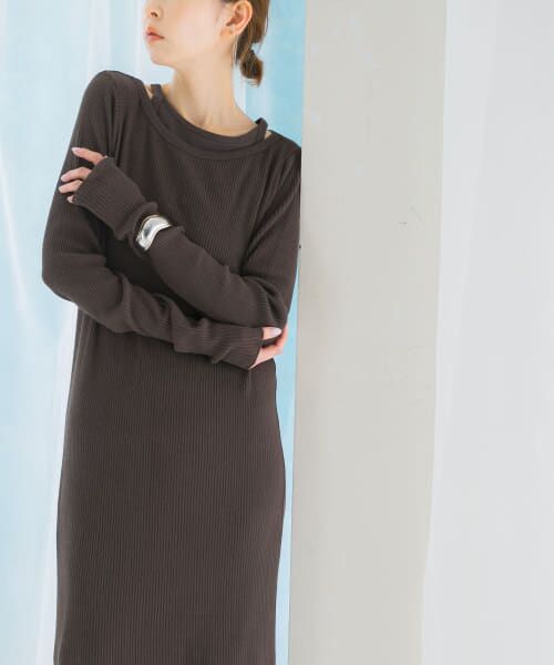 ＊＊URBAN RESEARCH ROSSO / アーバンリサーチ ロッソ ワンピース | CaRouseLamBRa　LONG-SLEEVE DRESS PACK（KHAKI）