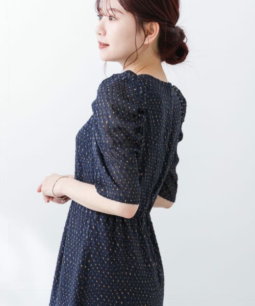 【美品】Chaco×ROSSO オケージョンドレス　フリーサイズ セール】『別注』Chaco×ROSSO カットジャガードドレス（ドレス