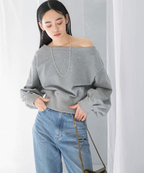 ＊＊URBAN RESEARCH ROSSO / アーバンリサーチ ロッソ スウェット | オフショルダースウェット（gray）