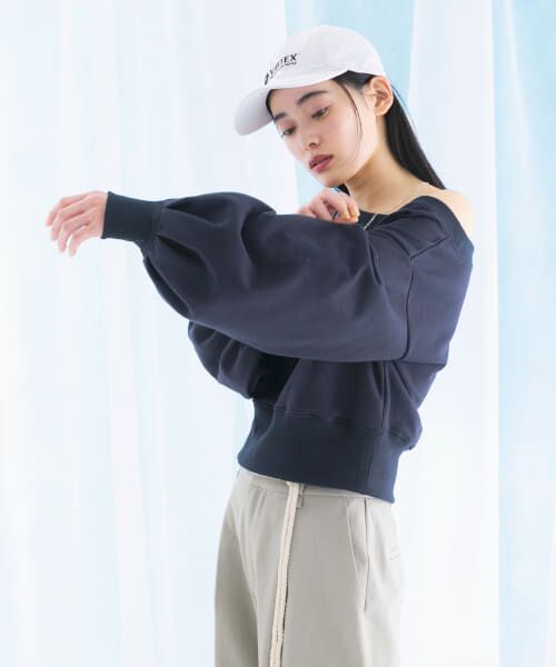 ＊＊URBAN RESEARCH ROSSO / アーバンリサーチ ロッソ スウェット | オフショルダースウェット（darknavy）