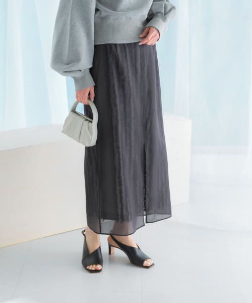 ＊＊URBAN RESEARCH ROSSO / アーバンリサーチ ロッソ スカート | ジャガードレイヤースカート（black）