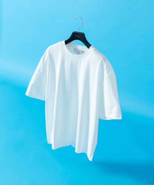 ＊＊URBAN RESEARCH ROSSO / アーバンリサーチ ロッソ Tシャツ | 『XLサイズあり』『UR TECH』防汚加工 リラックスクルーネックTシャツ（WHITE）