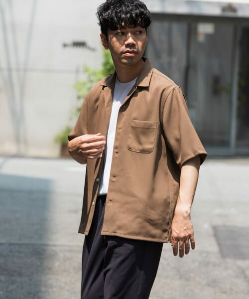【直営店限定】半袖カラーシャツ セール】 『WEB限定』『セットアップ対応』パナマ風オープン