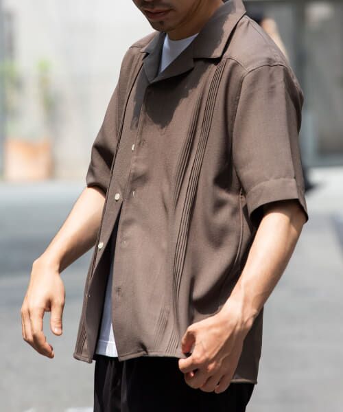 ＊＊URBAN RESEARCH ROSSO / アーバンリサーチ ロッソ シャツ・ブラウス | 『WEB限定』『XLサイズあり』ウォッシャブルドライタッチ半袖シャツ（GRAY）